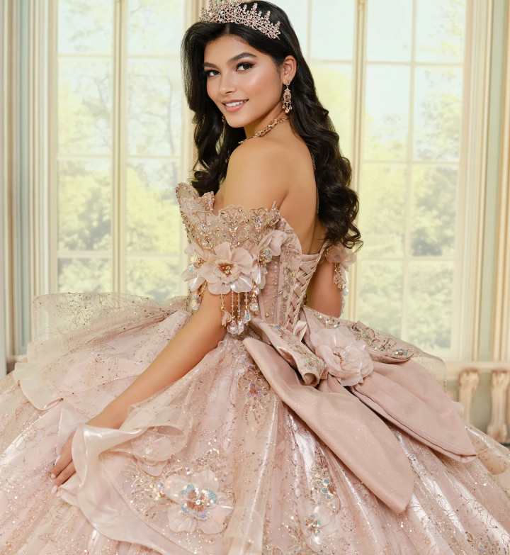 Princesa by Ariana Vara PR70106 Cracked Ice Tulle Ball Gown