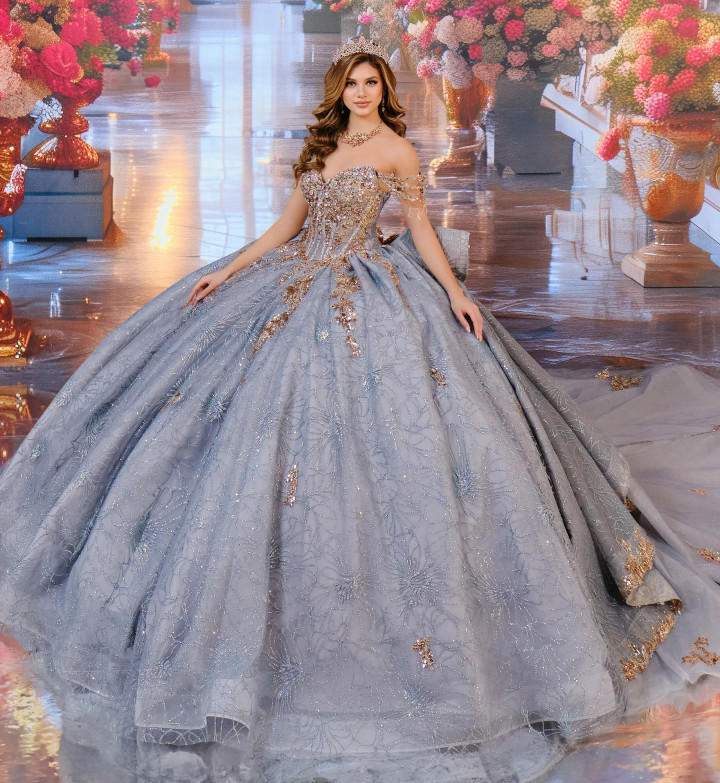 Princesa by Ariana Vara PR30191 Cracked Ice Sequin Ball Gown