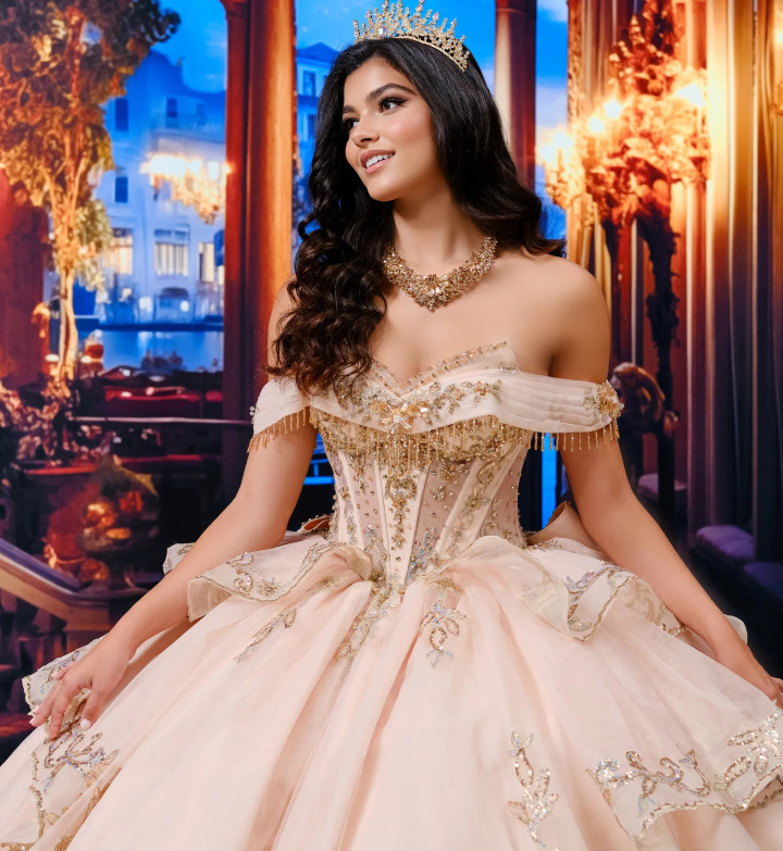 Princesa by Ariana Vara PR30193 Glitter Tulle Lace Ball Gown