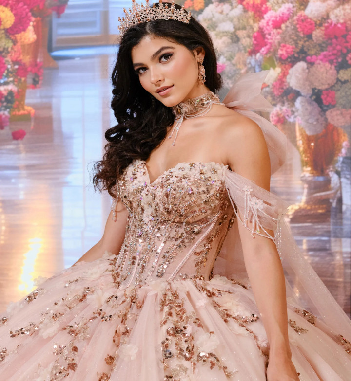Princesa by Ariana Vara PR30194 Bead Glitter Tulle Ball Gown