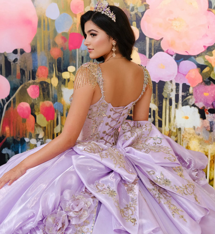 Princesa by Ariana Vara PR30194 Lace Satin Sequin Ball Gown