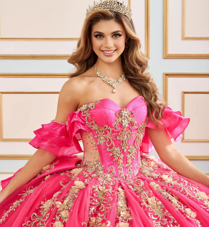 Princesa by Ariana Vara PR30197 Bead Glitter Tulle Ball Gown