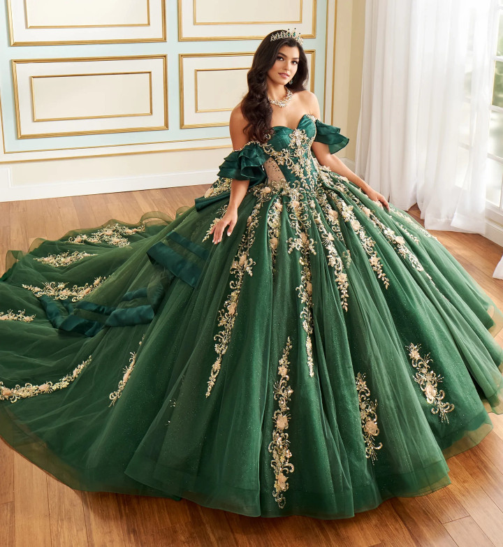 Princesa by Ariana Vara PR30197 Bead Glitter Tulle Ball Gown