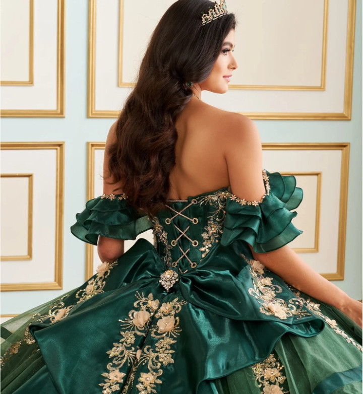 Princesa by Ariana Vara PR30197 Bead Glitter Tulle Ball Gown