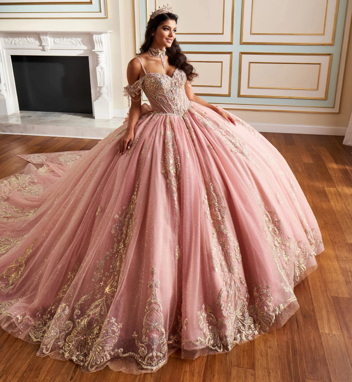 Princesa by Ariana Vara PR30198 Lace Glitter Tulle Ball Gown