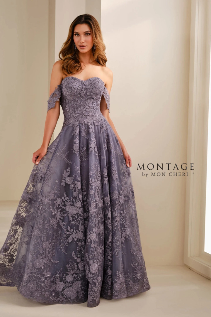 Montage by Mon Cheri M3105 Embroidered Tulle A-Line Dress