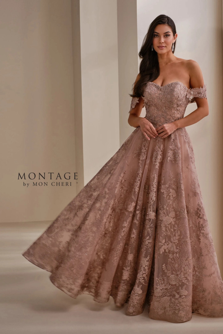 Montage by Mon Cheri M3105 Embroidered Tulle A-Line Dress