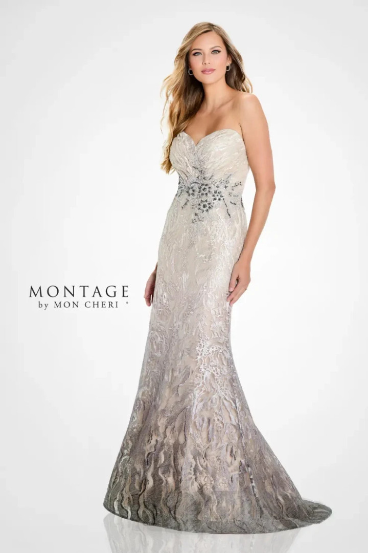 Montage by Mon Cheri M523 Embroidered Lace Sleeveless Dress