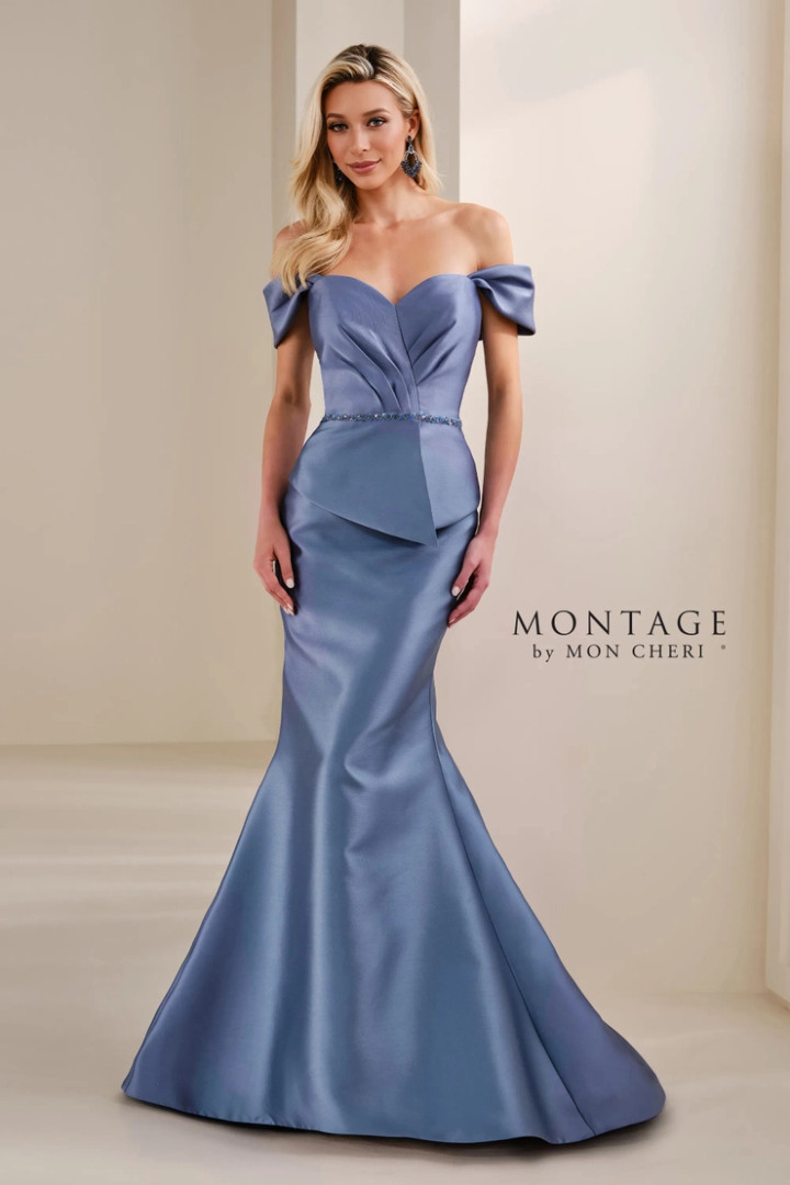 Montage by Mon Cheri M3106MKD Mikado Sweetheart Neck Dress