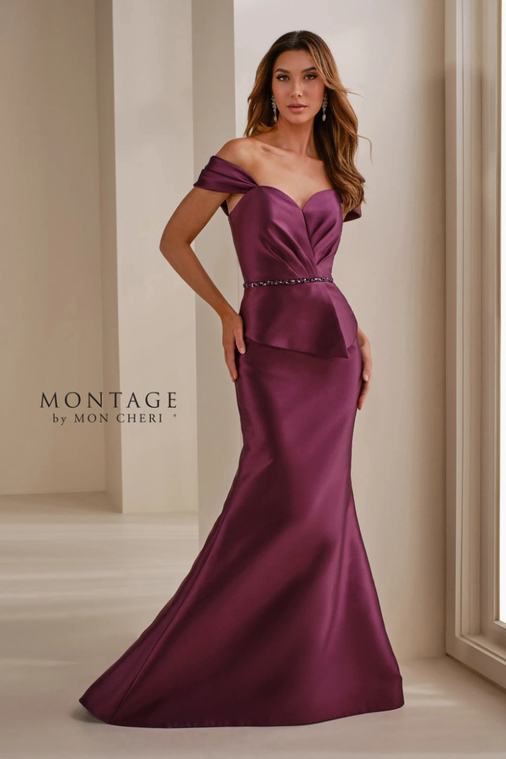Montage by Mon Cheri M3106MKD Mikado Sweetheart Neck Dress