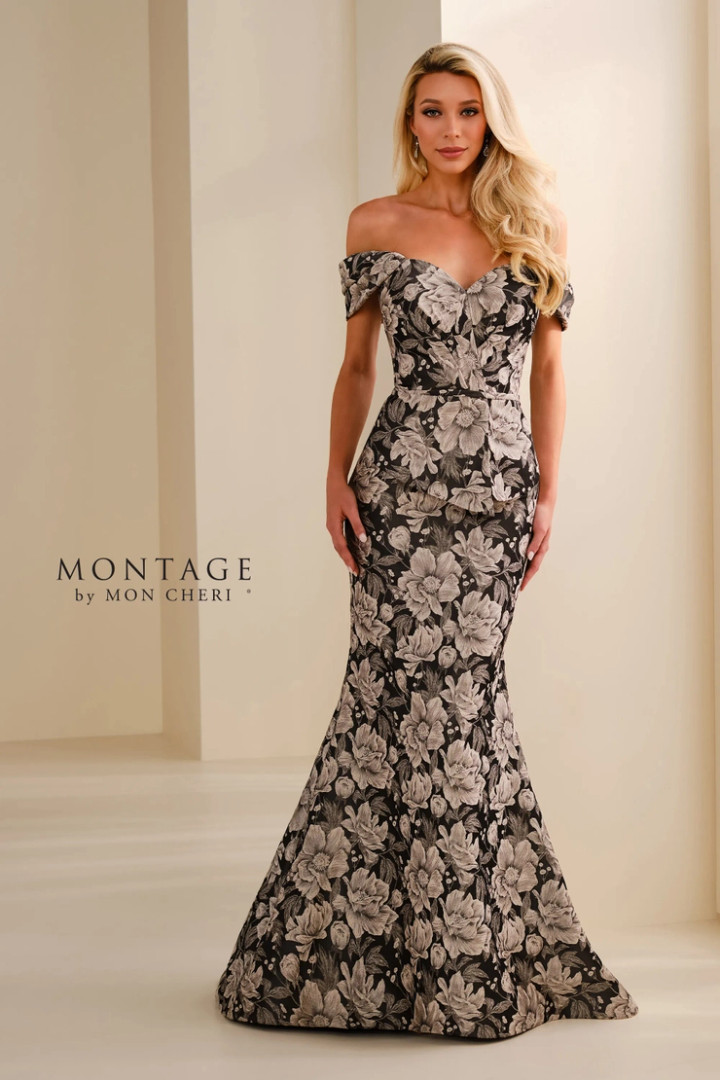 Montage by Mon Cheri M3106BRCD Brocade Sweetheart Neck Dress