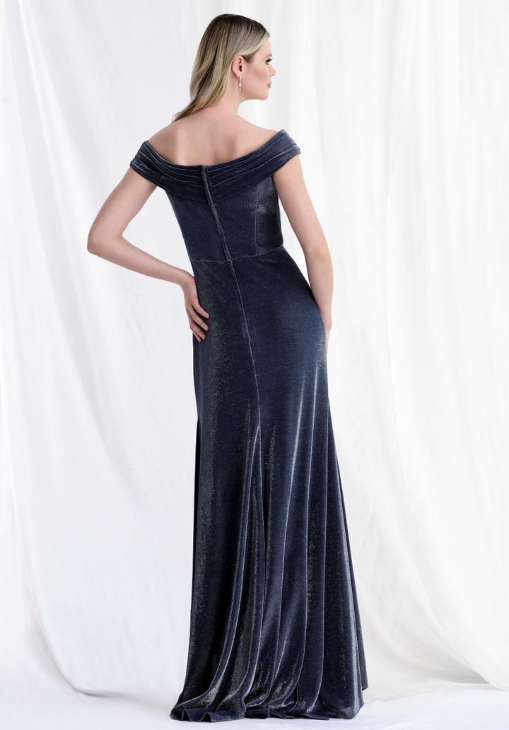 Morilee MGNY 73152 Jersey Off-Shoulder Cap Sleeve Long Gown