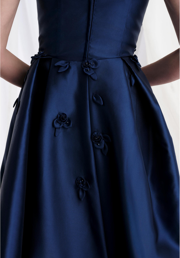 MGNY By Morilee 73155 Mikado Scoop Neck Strapless Gown