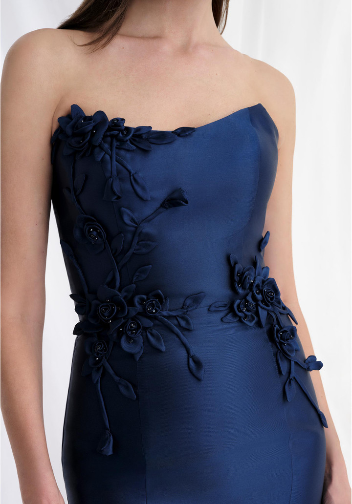 Morilee MGNY 73155 Mikado Cat Eye Scoop Neck Strapless Gown