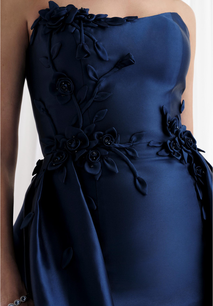 MGNY By Morilee 73155 Mikado Scoop Neck Strapless Gown