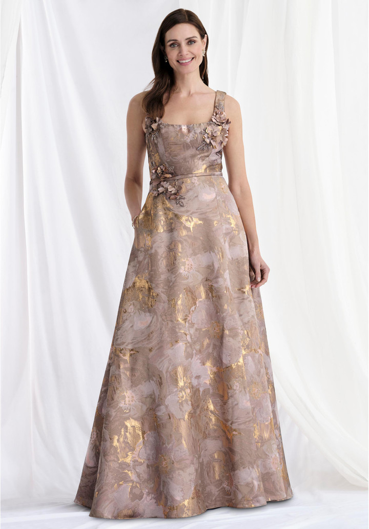 MGNY By Morilee 73174 Brocade Square Neck Sleeveless Gown