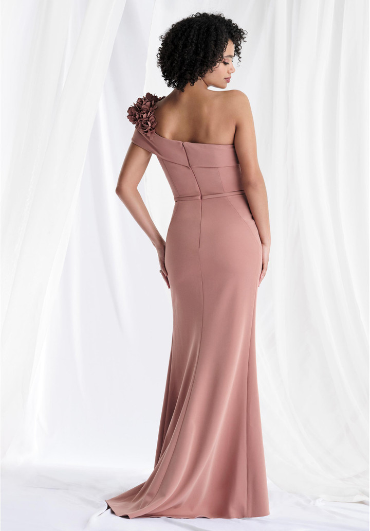 Morilee MGNY 73180 Crepe One Shoulder Sheath Evening Gown