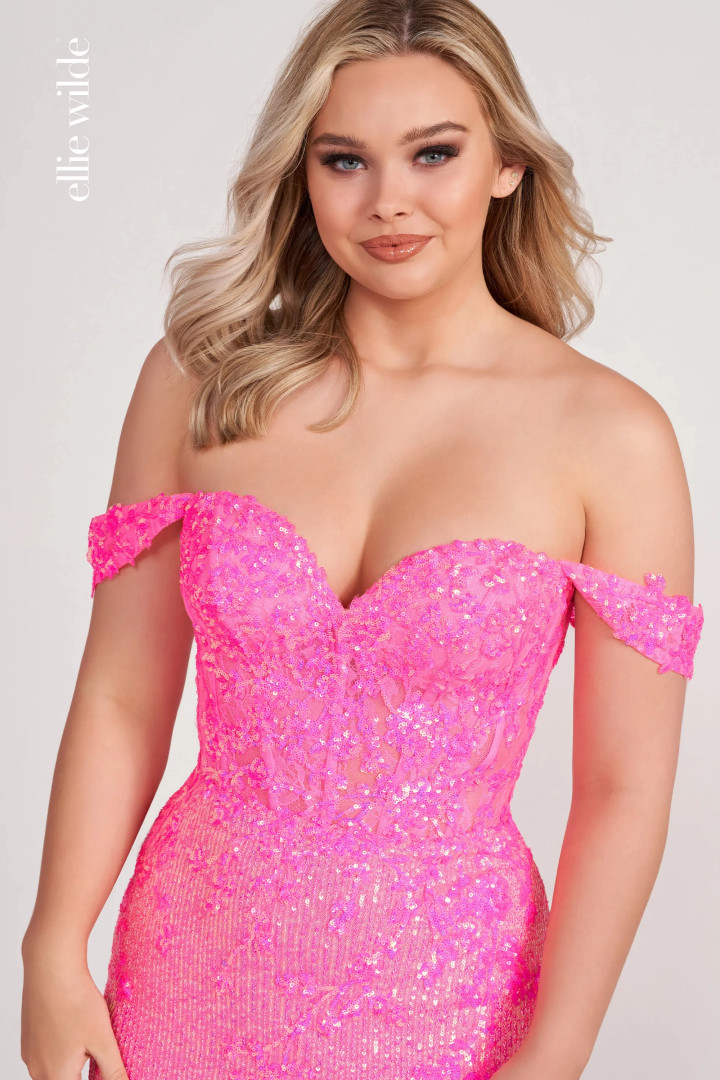 Ellie Wilde by Mon Cheri EW34012 Jersey Off-Shoulder Dress