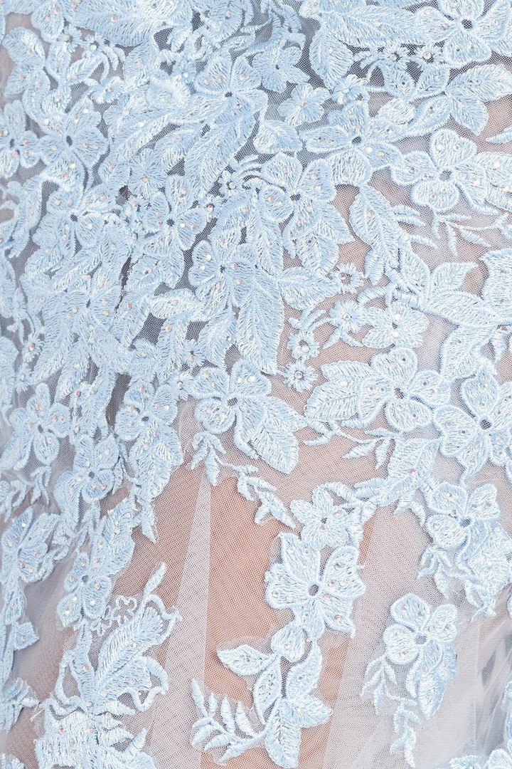 Colette by Daphne CL12254 Lace Tulle V-neck Sleeveless Gown