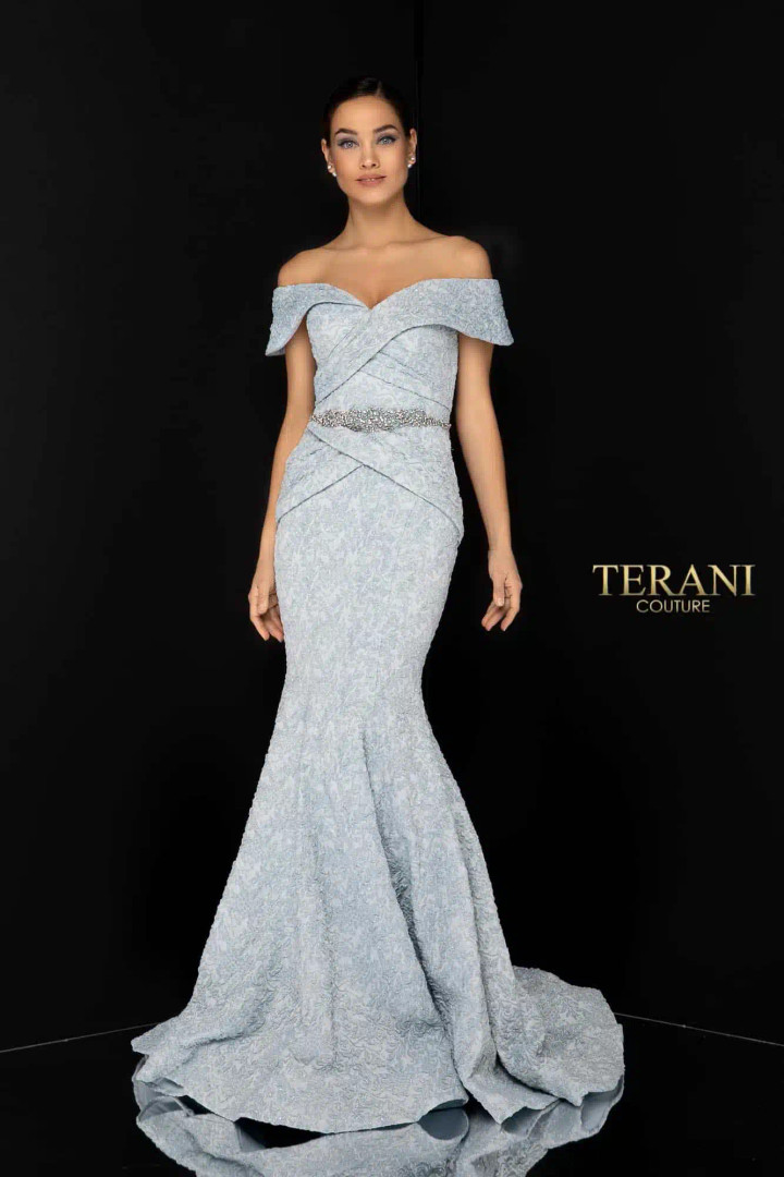 Terani Couture 1812M6657 Off Shoulder Sweetheart Neck Dress