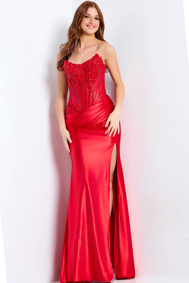 Jovani 50012 Sequins Beaded Scoop Neck Strapless Prom Dress