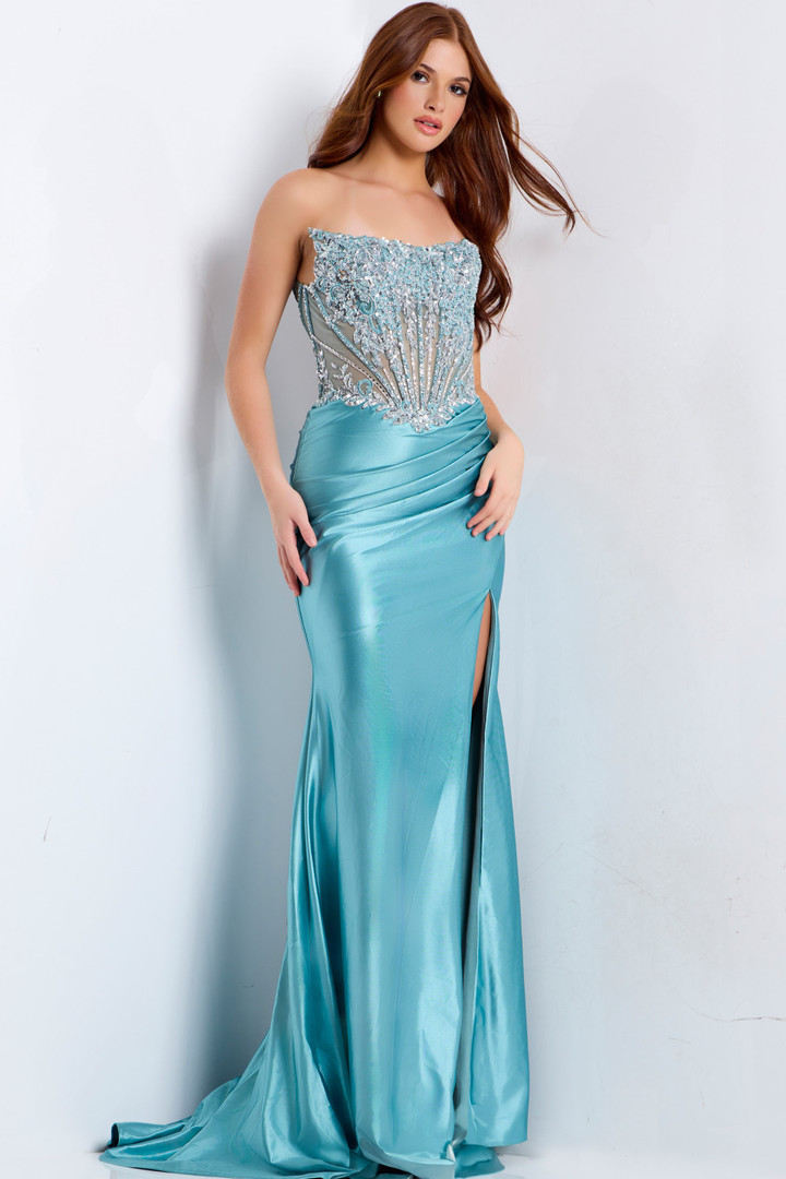 Jovani 49721 Scoop Neckline Strapless Long Prom Dress Jovani 49721 Scoop Neckline Strapless Long Prom Dress