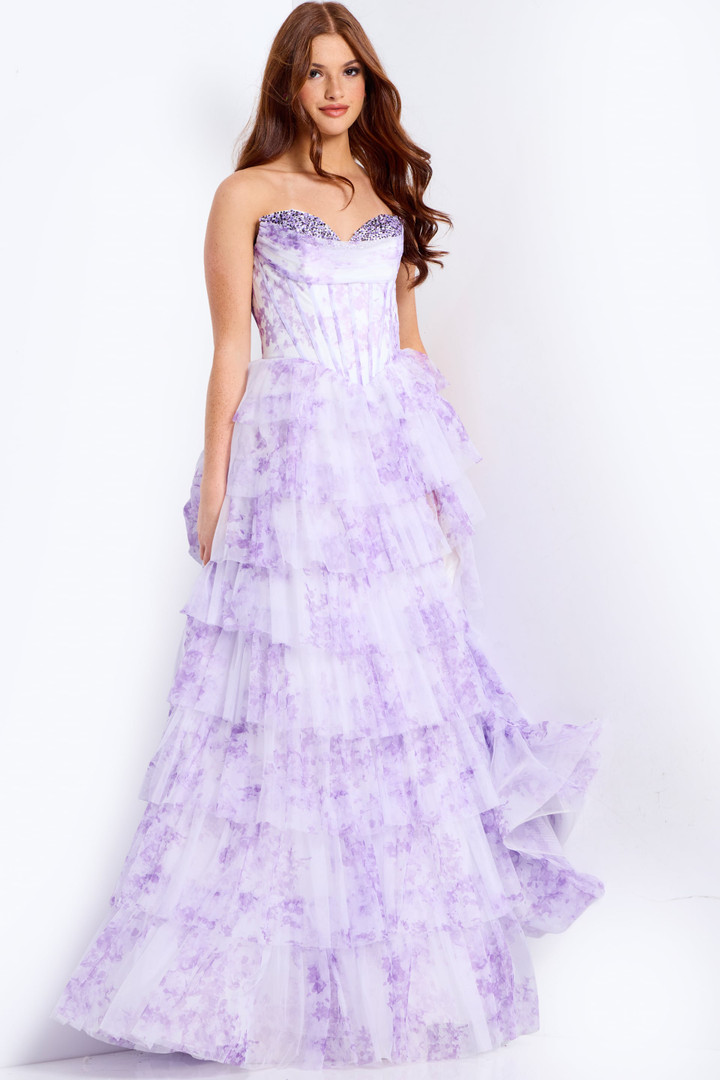 Jovani 47440 Ruffles Sweetheart Neckline Strapless Dress