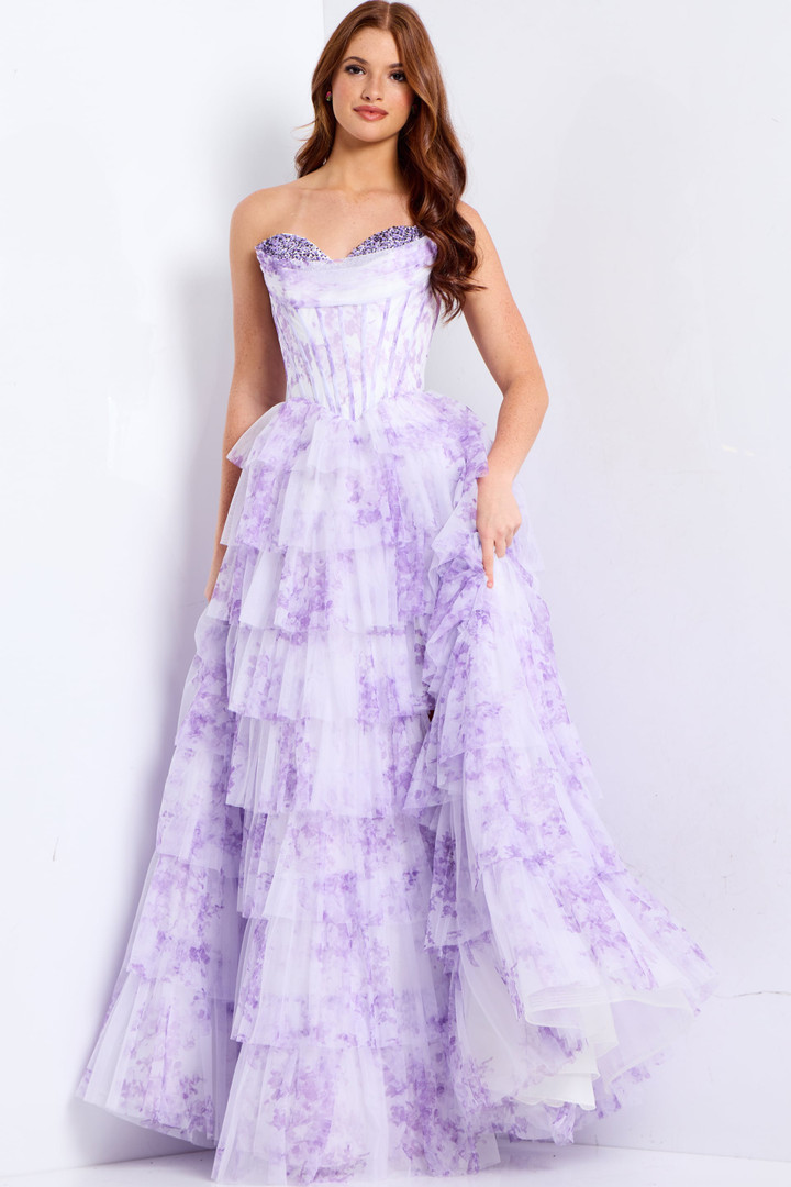 Jovani 47440 Ruffles Sweetheart Neckline Strapless Dress