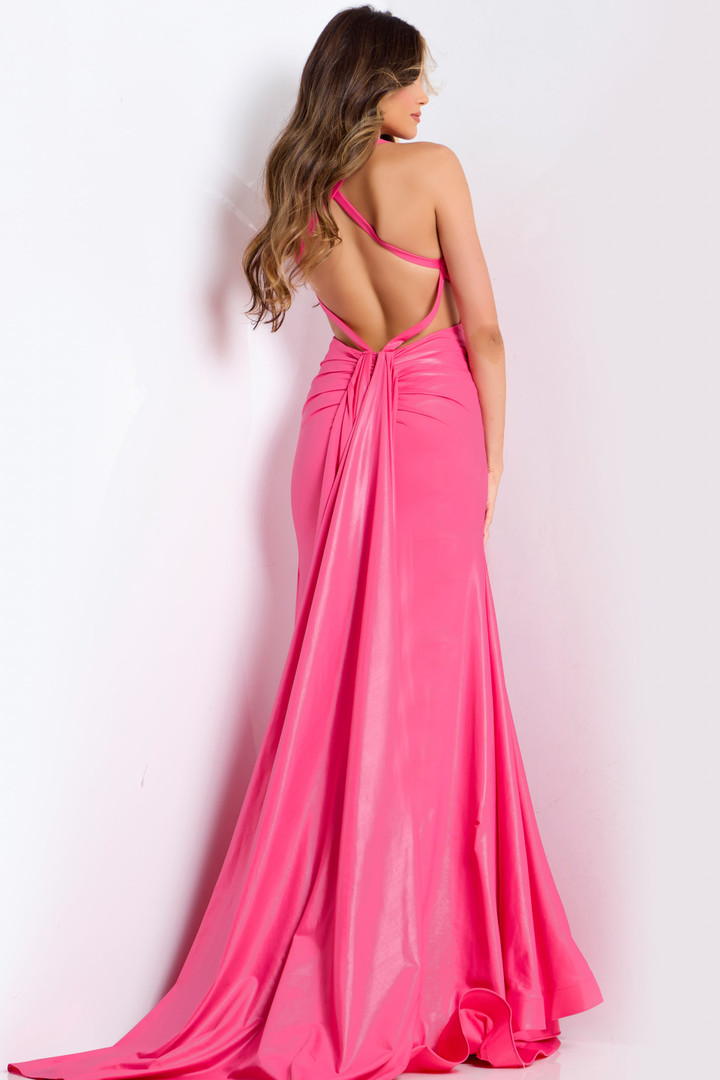 Jovani 48291 V-Neckline Spaghetti Straps Prom Dress