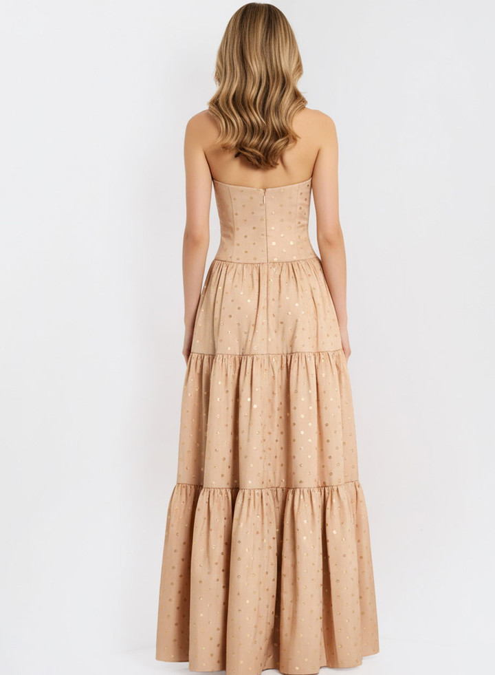 Jovani 49341 Ruffles Straight Neck Strapless Fitted Dress