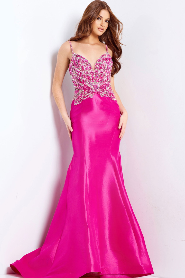 Jovani 44239 Beaded Spaghetti Straps Sleeveless Prom Dress