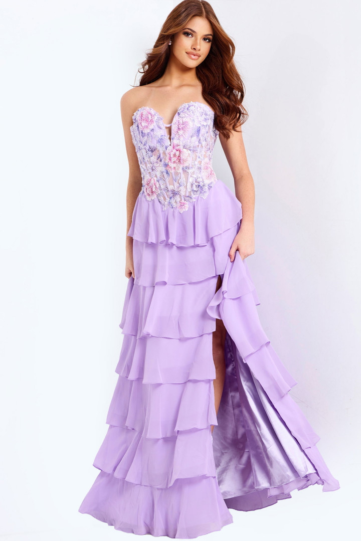 Jovani 49628 Ruffles Sweetheart Neck Strapless Prom Dress