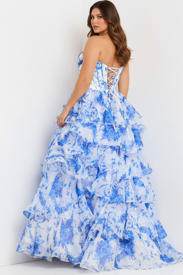 Jovani 47029 Layered Ruffle Sweetheart Neck Strapless Dress