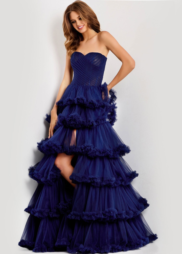 Jovani 47139 Layered Ruffle Sweetheart Neck Strapless Dress