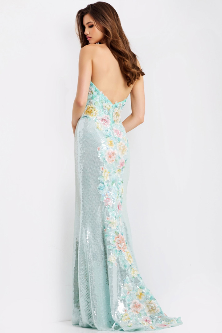 Jovani 49627 Sequins Sweetheart Neck Strapless Fitted Dress