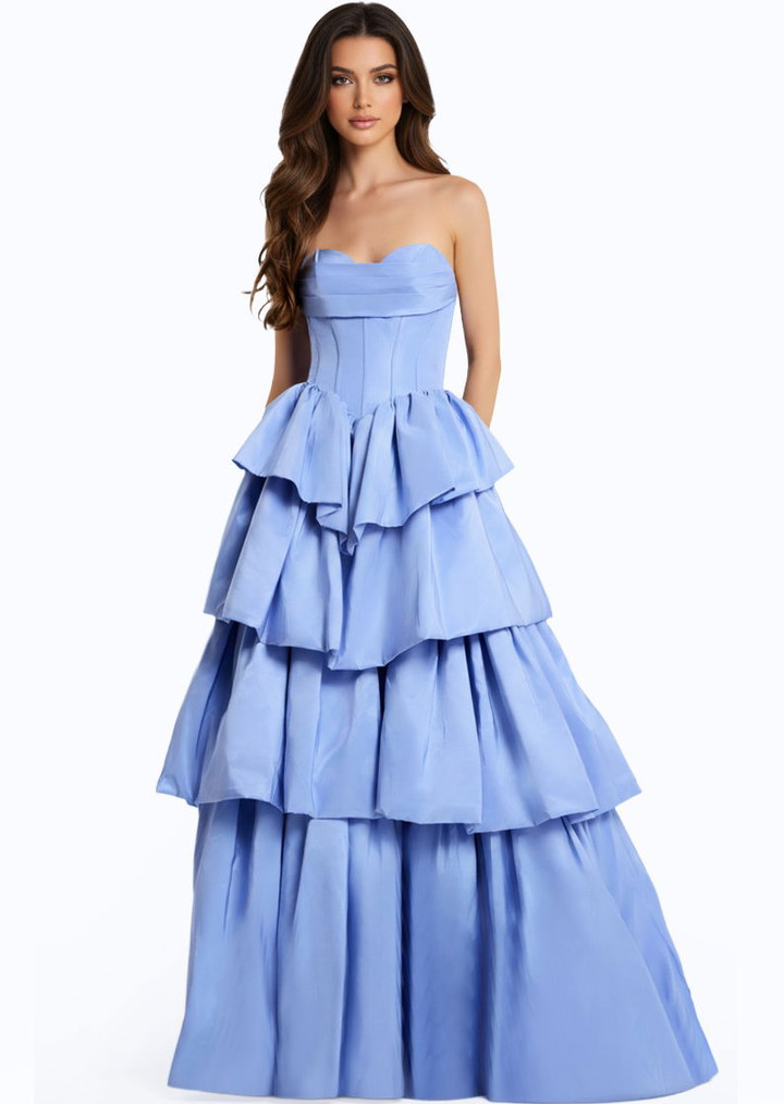 Jovani 45111 Layered Ruffle Sweetheart Neck Strapless Dress