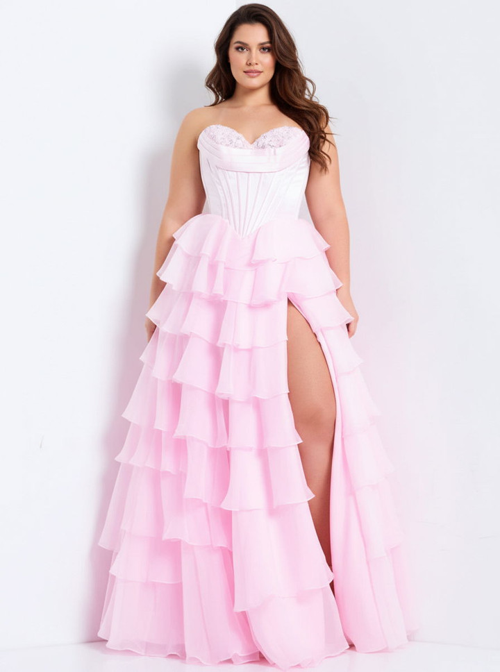 Jovani 47762 Layered Ruffle Sweetheart Neck Strapless Dress