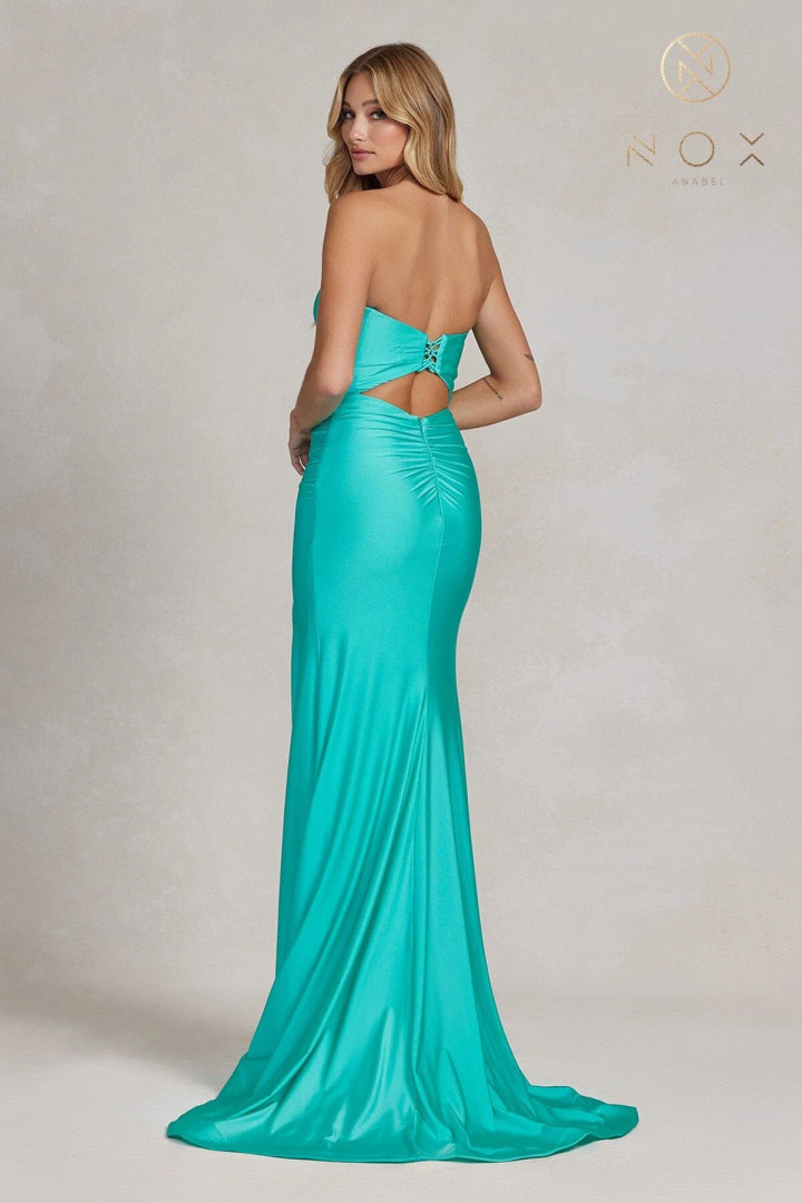 Nox Anabel T1139 Sweetheart Neck Strapless Fitted Prom Dress