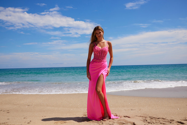 Nox Anabel H1670 Stretch Satin Floral Embroidered Prom Dress Nox Anabel H1670 Stretch Satin Floral Embroidered Prom Dress