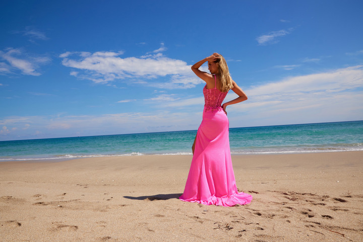 Nox Anabel H1670 Stretch Satin Floral Embroidered Prom Dress Nox Anabel H1670 Stretch Satin Floral Embroidered Prom Dress