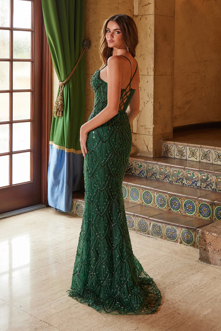 Nox Anabel C1616 Beaded Tulle Spaghetti Straps Prom Dress