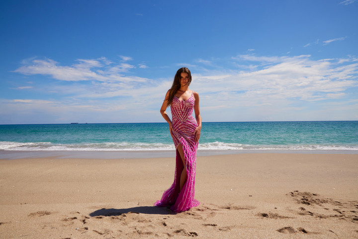 Nox Anabel E1531 Fully Beaded Adorns Spaghetti Straps Dress
