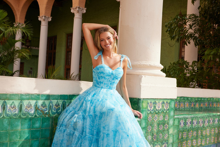 Nox Anabel T1501 Chiffon Sweetheart Neck A-line Prom Dress