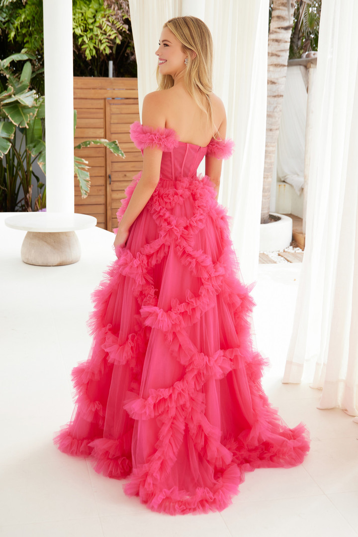 Nox Anabel Y1472 Ruffled Off Shoulder Sweetheart Neck Dress