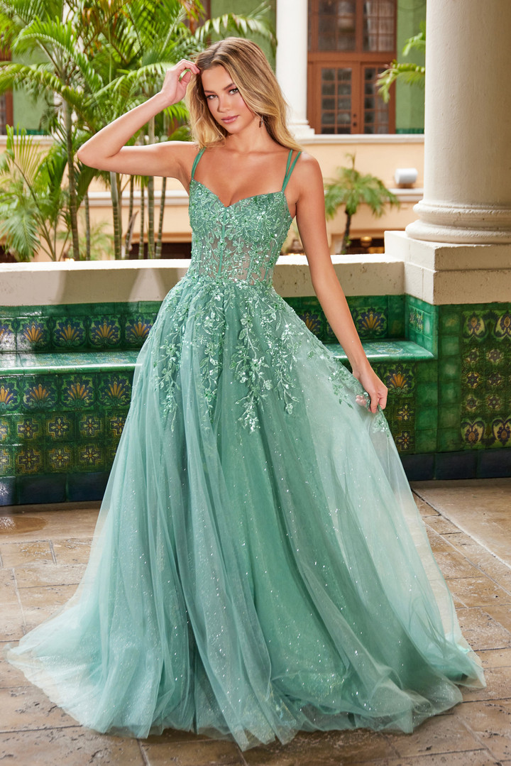 Nox Anabel H1682 Tulle Floral Sweetheart Neckline Prom Dress