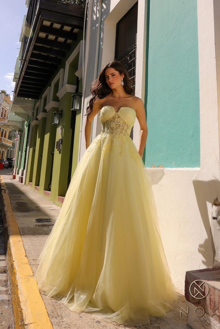 Nox Anabel T1326 Tulle Sweetheart Neck Strapless Prom Gown