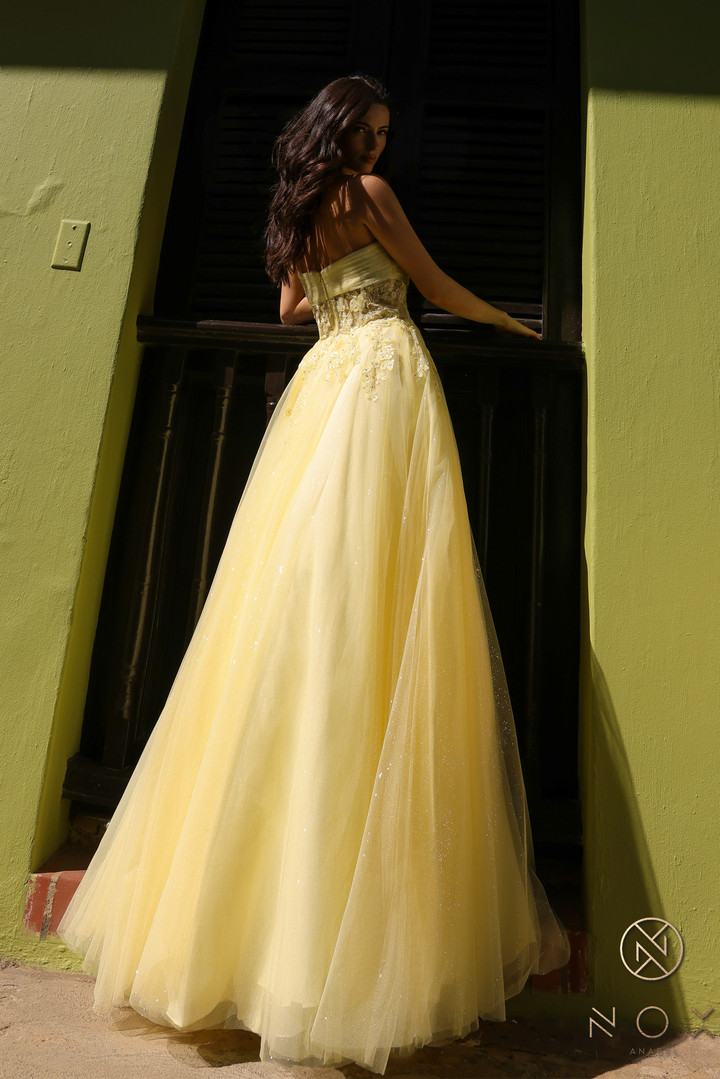 Nox Anabel T1326 Tulle Sweetheart Neck Strapless Prom Gown