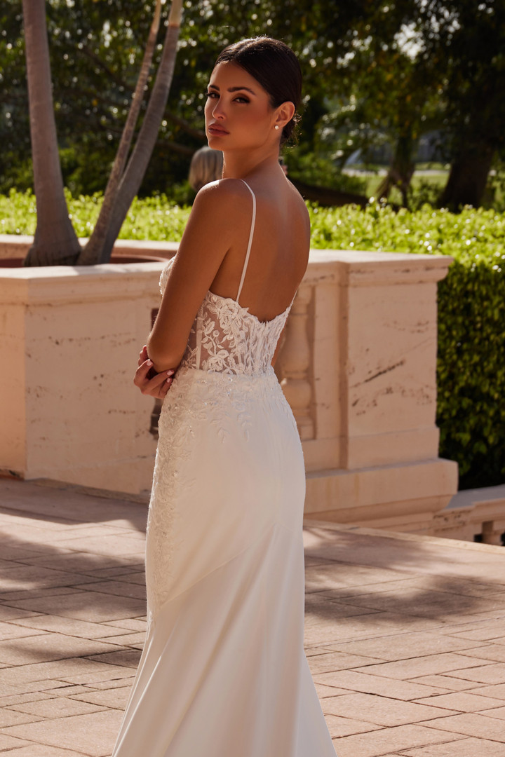 Nox Anabel JW1036L Embroidered Sweetheart Neck Wedding Gown