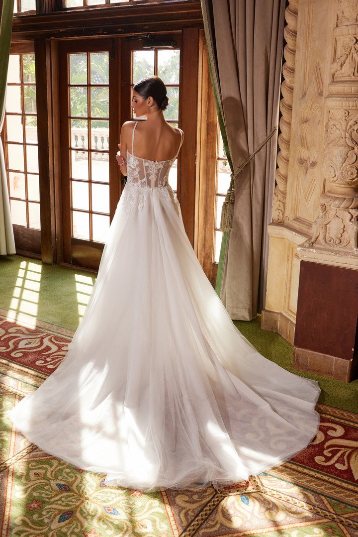 Nox Anabel JE1021 Embroidered Tulle Sleeveless Wedding Gown