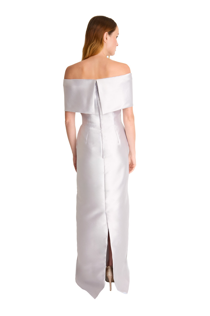 Bari Jay 2605 Mikado Off-Shoulder Fitted Bridesmaid Gown